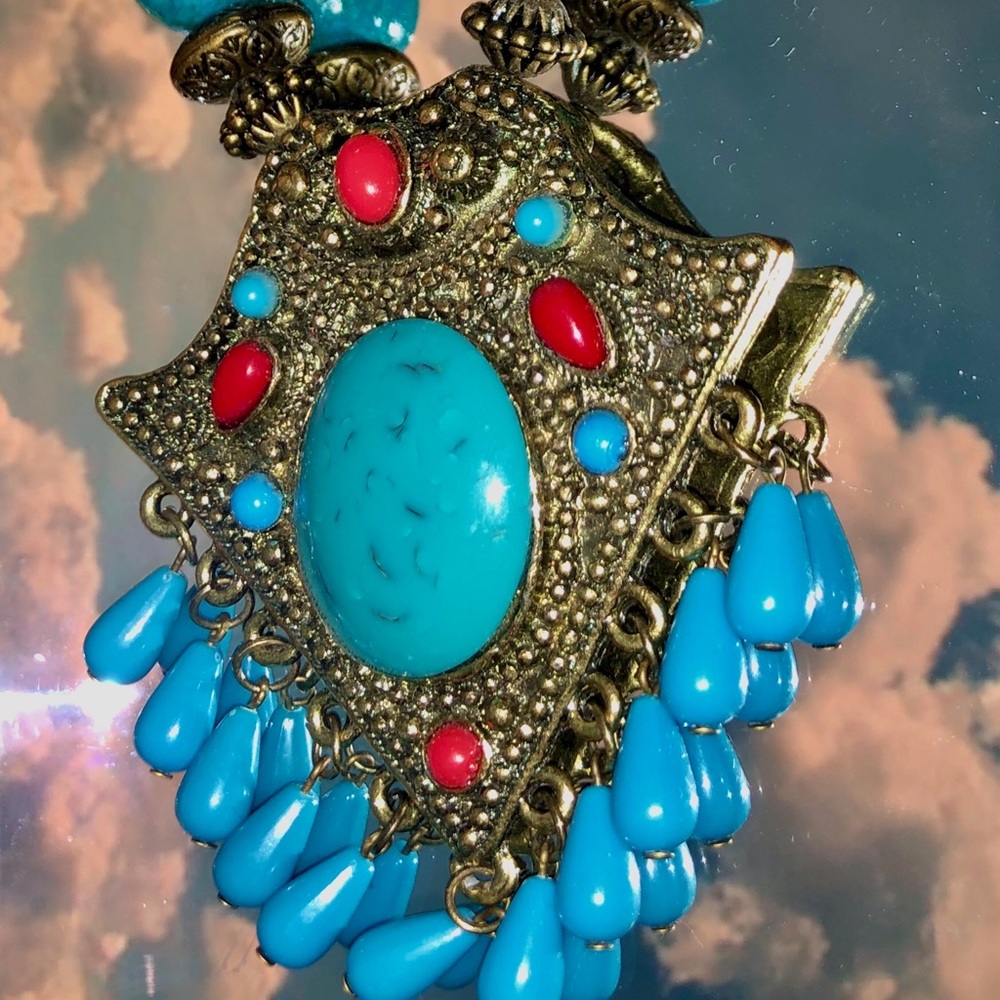 Bohemian necklace with earrings